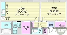 セジュール麻生 1LDKの間取図画像