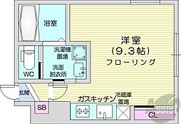 グリシーヌ南5条 1Kの間取図画像