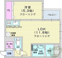 Aston.M 1LDKの間取図画像