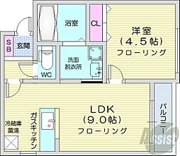 プレミアシティ元町2 1LDKの間取図画像