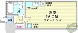 ジュネスコート22 ワンルームの間取図画像
