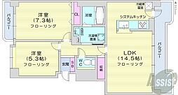 第3エクセルナガタ 2LDKの間取図画像