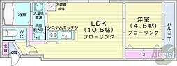 AltaMarea北大前 1LDKの間取図画像