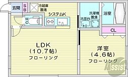 スペランツァ北円山 1LDKの間取図画像