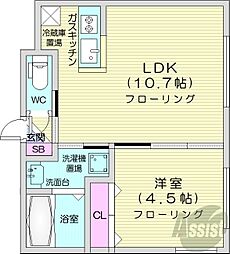 スペランツァ北円山 1LDKの間取図画像