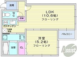 ライフォート麻生 1LDKの間取図画像