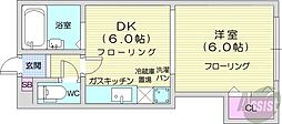 ハーベスト20 1DKの間取図画像