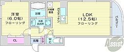グランデ・ドール 1LDKの間取図画像