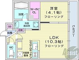 札幌市東区北二十条東18丁目マンション 1LDKの間取図画像