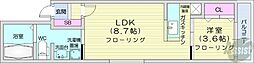 クラークサイドサッポロ 1LDKの間取図画像