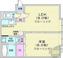 グラン・シャリオ麻生 1LDKの間取図画像