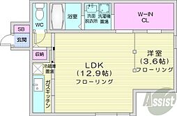 クロノス 1LDKの間取図画像