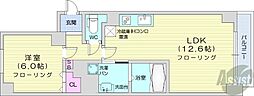 コモド22 1LDKの間取図画像
