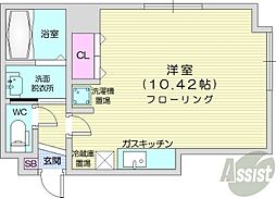 アン・フィニー ワンルームの間取図画像