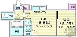 コーポラス19A 1DKの間取図画像