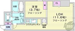 CASATRESNEO 1LDKの間取図画像