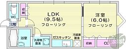 オルセーN19 1LDKの間取図画像