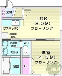 ハイアットプラザ元町 1LDKの間取図画像