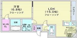 レジデンスN30 1LDKの間取図画像