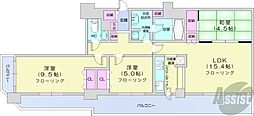 知事公館前タワーレジデンス 3LDKの間取図画像