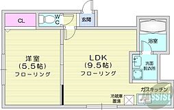 元町60 1LDKの間取図画像
