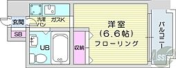 あおばビルN25 1Kの間取図画像