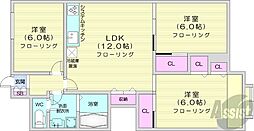 秀和南八条レジデンス 3LDKの間取図画像