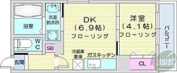 グランコンフォート札幌 1DKの間取図画像