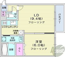 札幌市白石区栄通10丁目マンション 1LDKの間取図画像