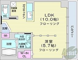 ラ・メージュ 1LDKの間取図画像