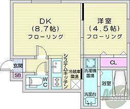 SMANIA 1LDKの間取図画像