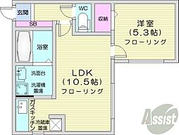 グランデプレシア環状通東 1LDKの間取図画像