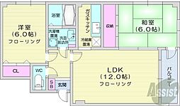 SK麻生36 2LDKの間取図画像