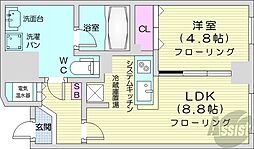 ルラシオン札幌駅前 1LDKの間取図画像