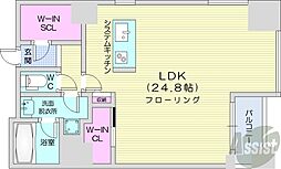 プライムメゾン大通公園 ワンルームの間取図画像