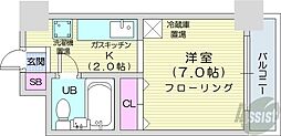 スタジオシティ 1Kの間取図画像