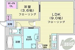 (仮称)北40条西6丁目新築 1LDKの間取図画像