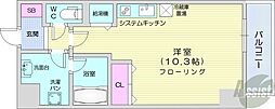 バロンドール ワンルームの間取図画像