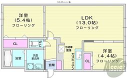 ラ・メゾン・麻生 2LDKの間取図画像