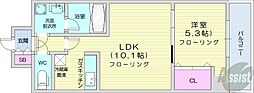 ビッグパレス南5条 1LDKの間取図画像