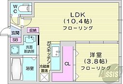CityResidence北36条 1LDKの間取図画像