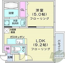 フェリーク 1LDKの間取図画像
