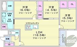 ZABOHILLSIDAIMAE 3LDKの間取図画像