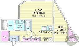 residence N8 1LDKの間取図画像