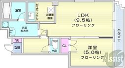 ローザス23 1LDKの間取図画像