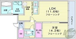 ステージ裏参道 1LDKの間取図画像