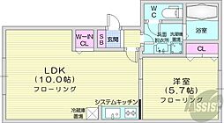 ラーチ麻生 1LDKの間取図画像