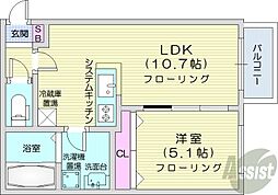 クレステージN31 1LDKの間取図画像