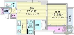 ごとうビル 1DKの間取図画像