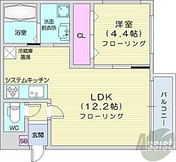 TiAmoN32 1LDKの間取図画像